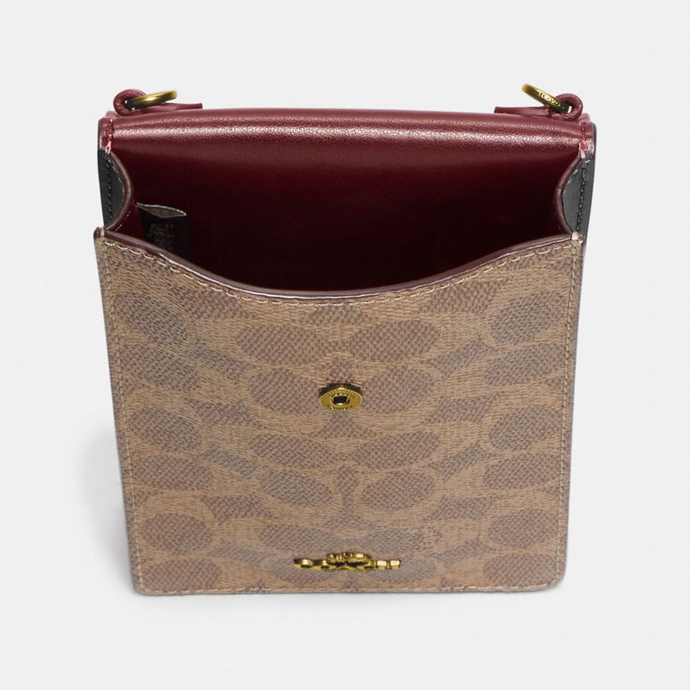COACH®,Snap Phone Crossbody In Signature Canvas,,Inside View,Top View