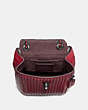 COACH®,PARKER CONVERTIBLE BACKPACK 16 WITH QUILTING AND RIVETS,Leather,Small,Pewter/Red Apple,Inside View,Top View