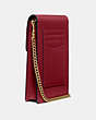COACH®,SNAP PHONE CROSSBODY,Smooth Calf Leather,Mini,Gold/Deep Red,Angle View