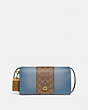 COACH®,DINKY WITH SIGNATURE CANVAS BLOCKING,Leather,Small,Brass/Tan Mist,Front View