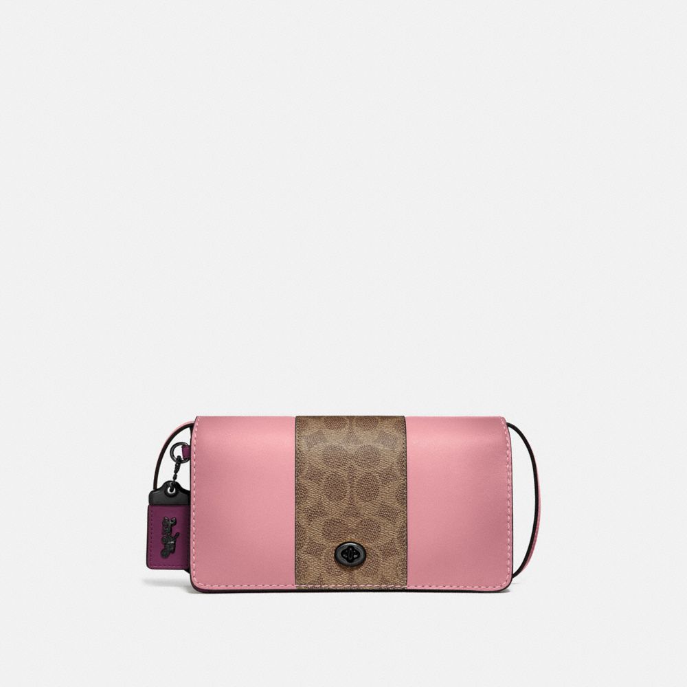 Coach Small Zip Around Wallet In Signature Jacquard IM/True Pink