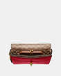 COACH®,DINKY WITH SIGNATURE CANVAS BLOCKING,Leather,Small,V5/Tan Bright Pink,Inside View,Top View