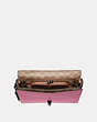 COACH®,DINKY WITH SIGNATURE CANVAS BLOCKING,Leather,Small,V5/Tan Sunset,Inside View,Top View