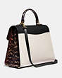 COACH®,TABBY TOP HANDLE IN COLORBLOCK SNAKESKIN,Leather,Large,Brass/Black Multi,Angle View