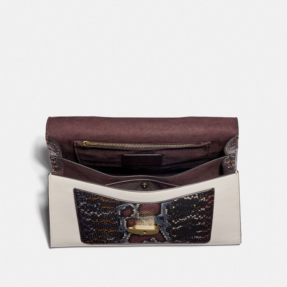 Tabby Top Handle In Colorblock Snakeskin