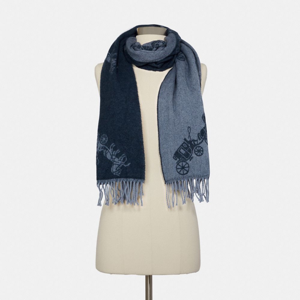 COACH®,Horse And Carriage Oversized Muffler,,Detail View