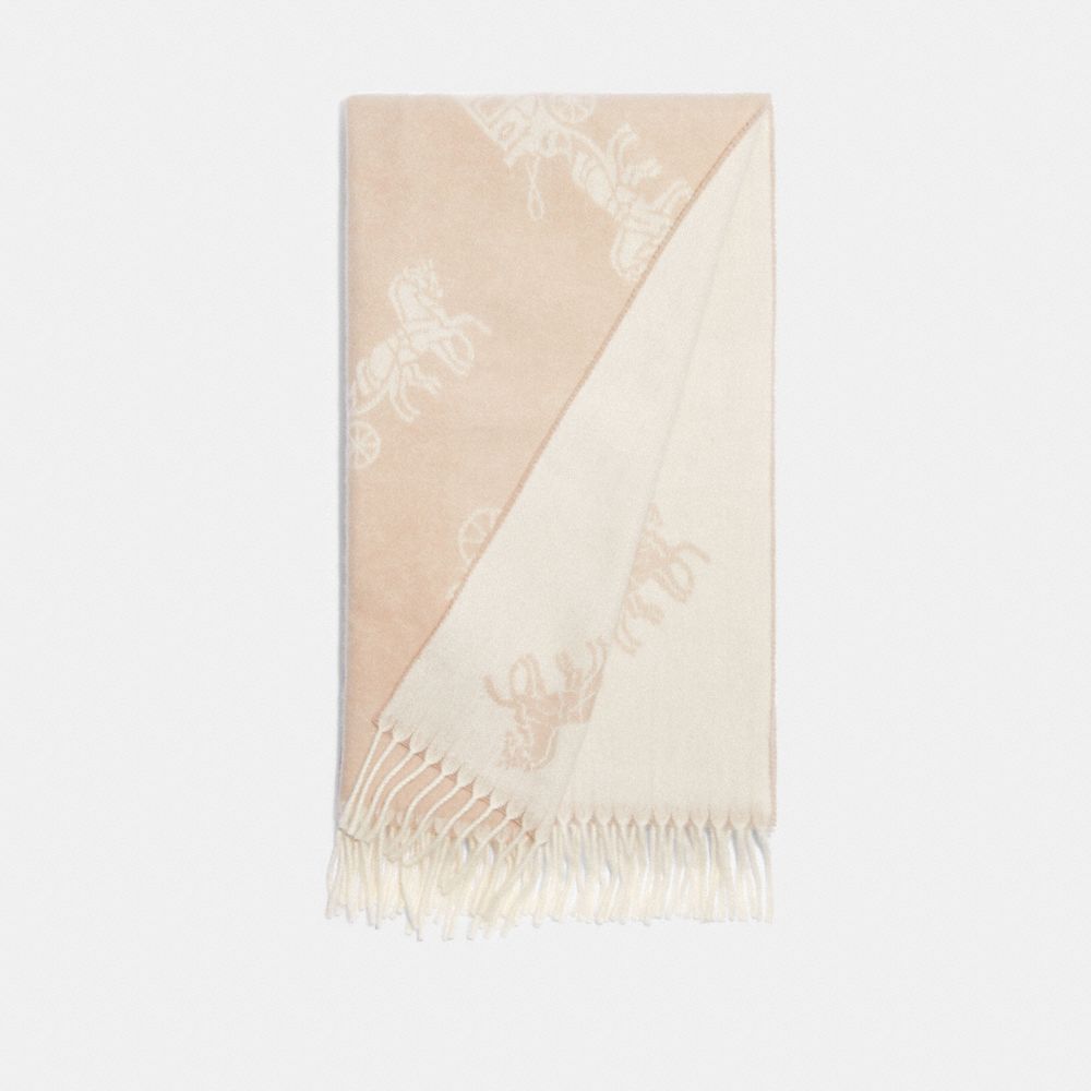 COACH®,HORSE AND CARRIAGE OVERSIZED MUFFLER,Ivory,Front View