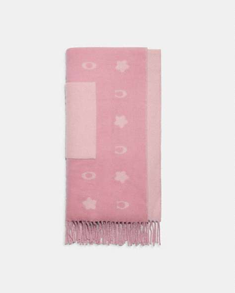 COACH®,COACH STARS OVERSIZED MUFFLER WITH POCKETS,Powder Pink,Front View