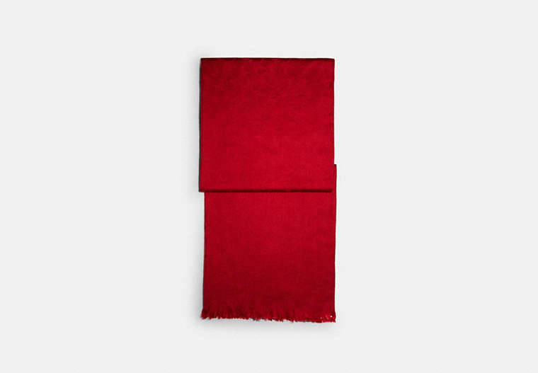 COACH®,CHÂLE SIGNATURE,mélange de laine et de soie,Rouge 1941,Front View