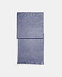 COACH®,CHÂLE SIGNATURE,mélange de laine et de soie,Bleu gris,Front View