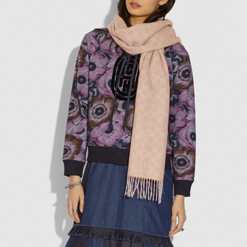 COACH®,Reversible Signature Cashmere Muffler,,Detail View