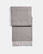 COACH®,REVERSIBLE SIGNATURE CASHMERE MUFFLER,cashmere,HEATHER GREY,Front View