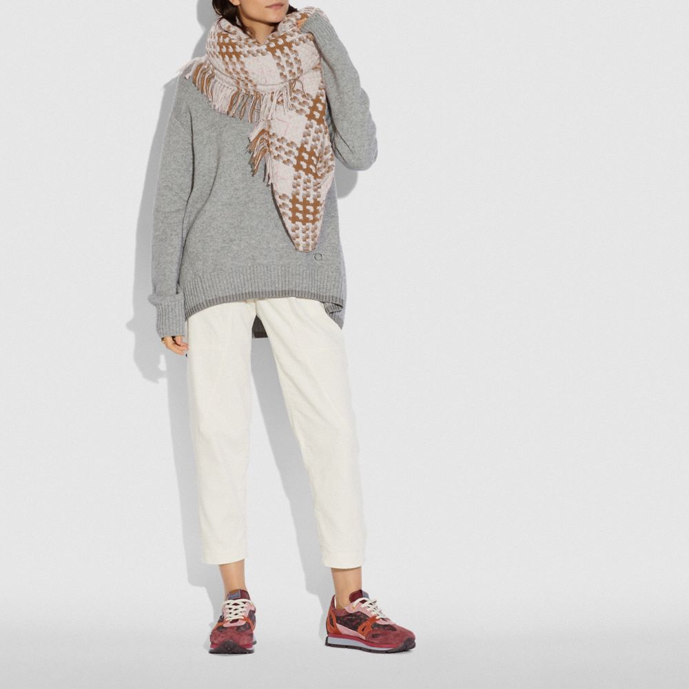 Plaid Print Blanket Scarf