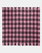 COACH®,PLAID PRINT BLANKET SCARF,wool,Light Raspberry,Front View