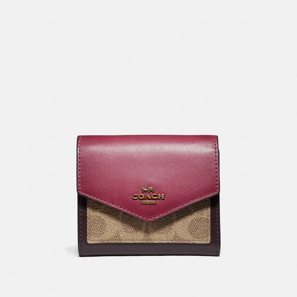 Small Wallet In Colorblock Signature Canvas