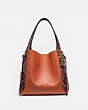 COACH®,HARMONY HOBO IN COLORBLOCK SNAKESKIN,Leather,Medium,Brass/SUNSET MULTI,Front View