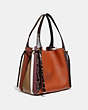 COACH®,HARMONY HOBO IN COLORBLOCK SNAKESKIN,Leather,Medium,Brass/SUNSET MULTI,Angle View
