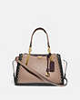 COACH®,DREAMER WITH SCALLOP RIVETS,Smooth Leather,Brass/Stone Multi,Front View