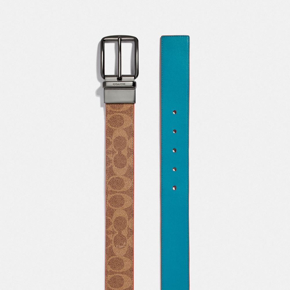 COACH®,Harness Buckle Cut To Size Reversible Belt, 38 Mm,,Angle View