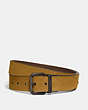 COACH®,HARNESS BUCKLE CUT-TO-SIZE BELT, 38MM,Leather,Dark Honey,Front View