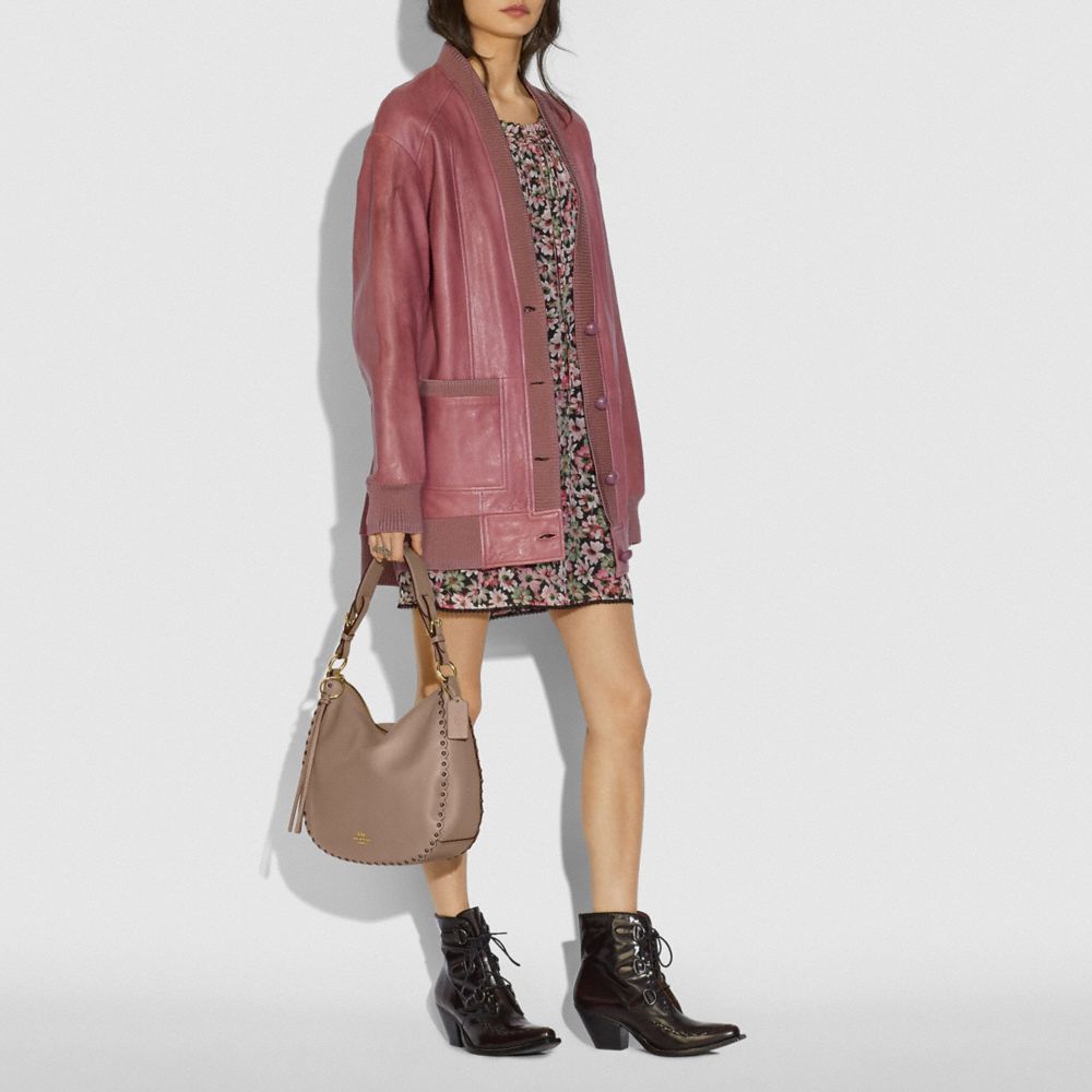 COACH®,Sutton Hobo With Scallop Rivets,,Detail View