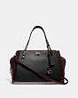 COACH®,DREAMER 36 IN COLORBLOCK WITH SNAKESKIN DETAIL,Leather,Large,Pewter/Black Multi,Front View
