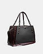 COACH®,DREAMER 36 IN COLORBLOCK WITH SNAKESKIN DETAIL,Leather,Large,Pewter/Black Multi,Angle View
