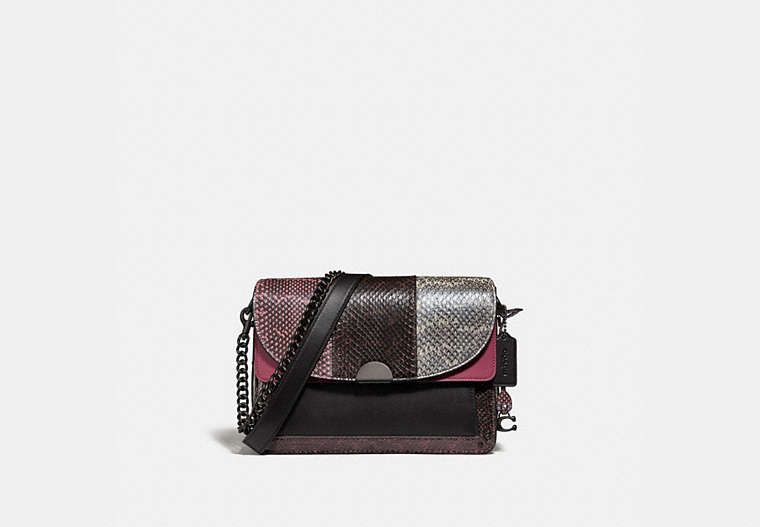 COACH®,DREAMER SHOULDER BAG IN SNAKESKIN,Leather,Medium,Multicolor/Pewter,Front View