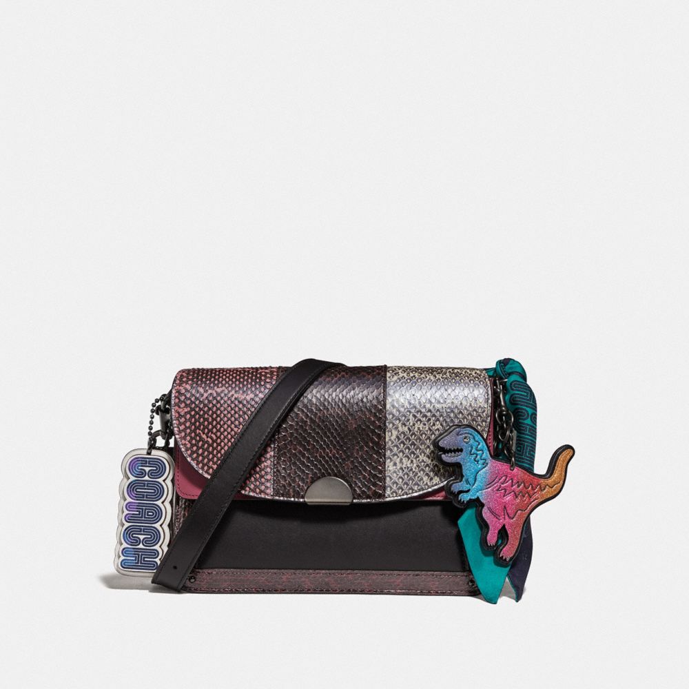 COACH®,Dreamer Shoulder Bag In Snakeskin,,Angle View