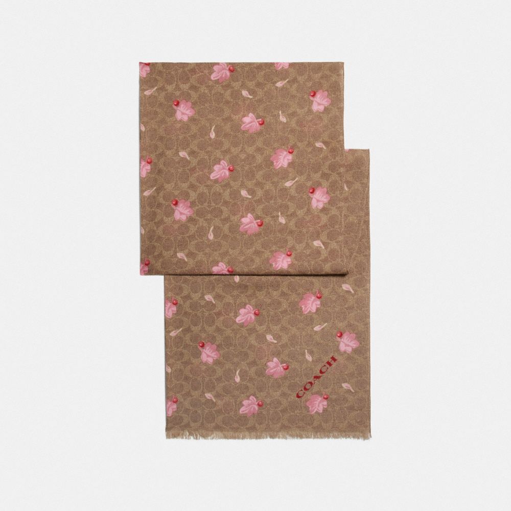 Écharpe rectangulaire COACH à imprimé feuilles flottantes exclusif