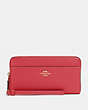 COACH®,ACCORDION ZIP WALLET WITH WRISTLET STRAP,Leather,Mini,Gold/Poppy,Front View