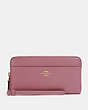 COACH®,ACCORDION ZIP WALLET WITH WRISTLET STRAP,Leather,Mini,Gold/ROSE,Front View