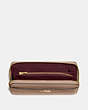 COACH®,ACCORDION ZIP WALLET WITH WRISTLET STRAP,Leather,Mini,Gold/Taupe,Inside View,Top View