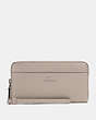 COACH®,ACCORDION ZIP WALLET WITH WRISTLET STRAP,Leather,Mini,Silver/Grey Birch,Front View