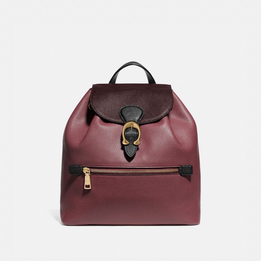 Brass Vintage Mauve Multi Evie Backpack In Colorblock Leather