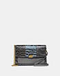 COACH®,DREAMER CONVERTIBLE CROSSBODY IN COLORBLOCK SNAKESKIN,Leather,Mini,Brass/Heather Grey Multi,Front View
