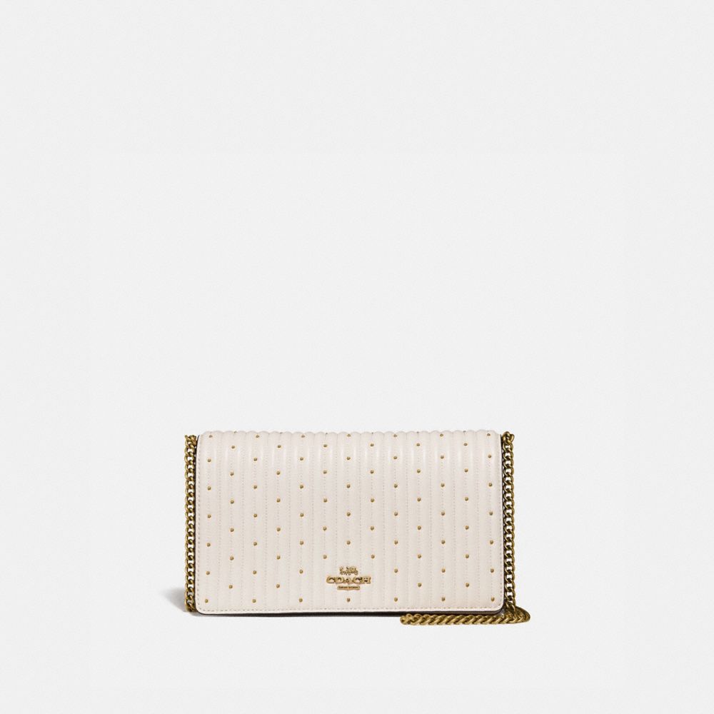 COACH Callie Foldover Chain Clutch With Quilting And Rivets