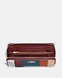 COACH®,ACCORDION ZIP WALLET WITH PATCHWORK STRIPES,Leather,Brass/Oxblood Multi,Inside View,Top View