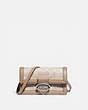 COACH®,RILEY CONVERTIBLE BELT BAG IN COLORBLOCK SIGNATURE CANVAS,pvc,Mini,Light Antique Nickel/Sand Taupe,Front View