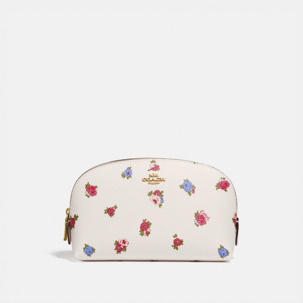 Cosmetic Case 17 With Vintage Rosebud Print