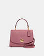 COACH®,TILLY TOP HANDLE SATCHEL,Leather,Gold/ROSE,Front View