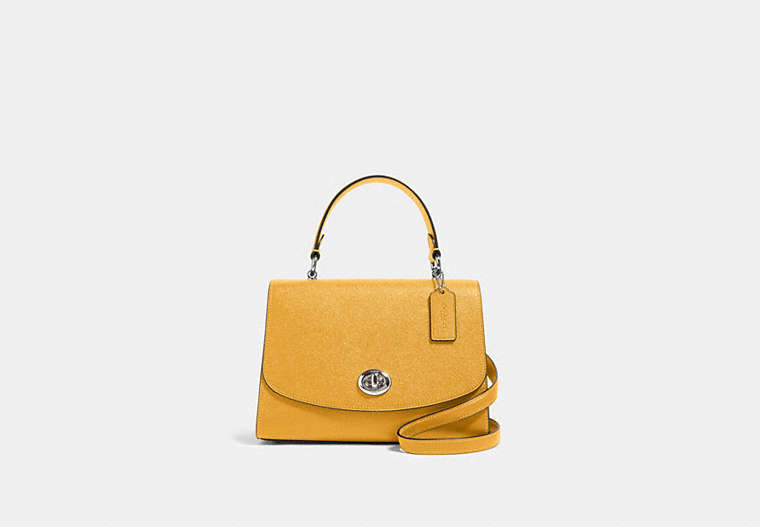 COACH®,TILLY TOP HANDLE SATCHEL,Leather,QB/HONEY,Front View