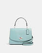 COACH®,TILLY TOP HANDLE SATCHEL,Leather,Silver/SEAFOAM,Front View