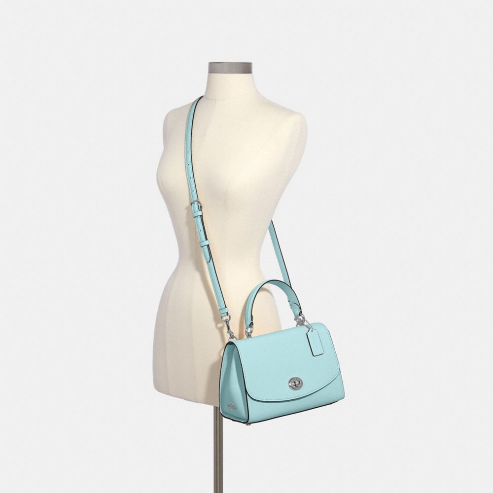COACH®,TILLY TOP HANDLE SATCHEL,Leather,Silver/SEAFOAM,Alternate View