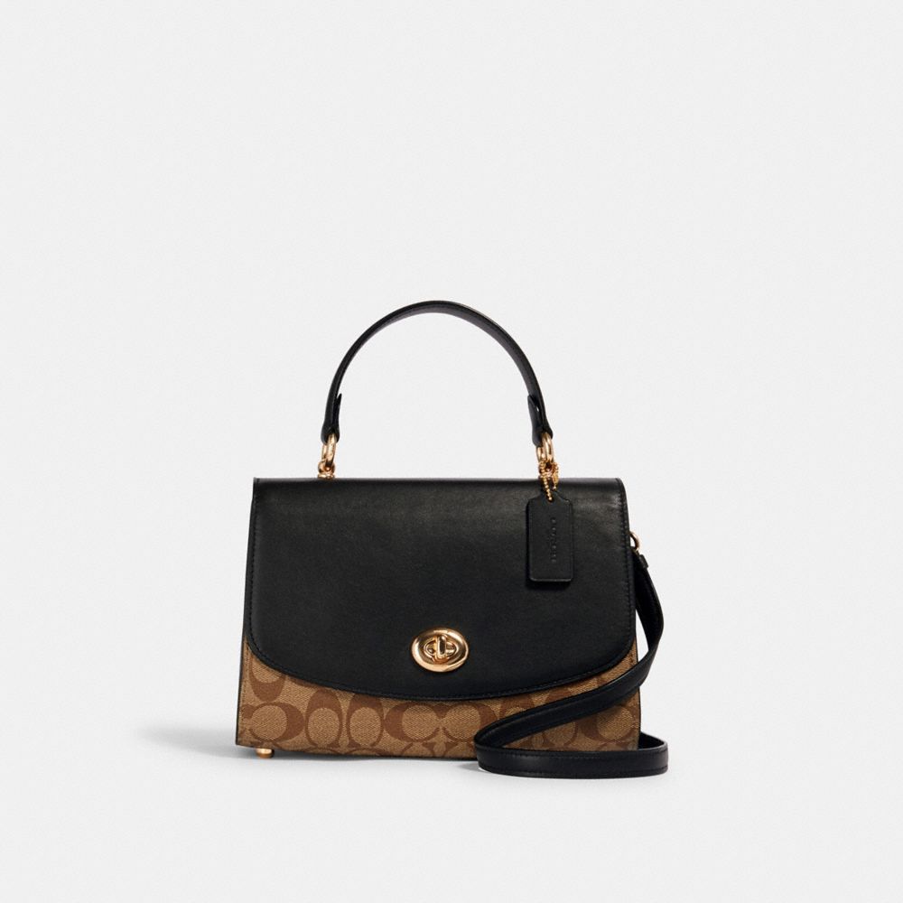 COACH®,Tilly Top Handle Satchel In Signature Canvas,,Front View