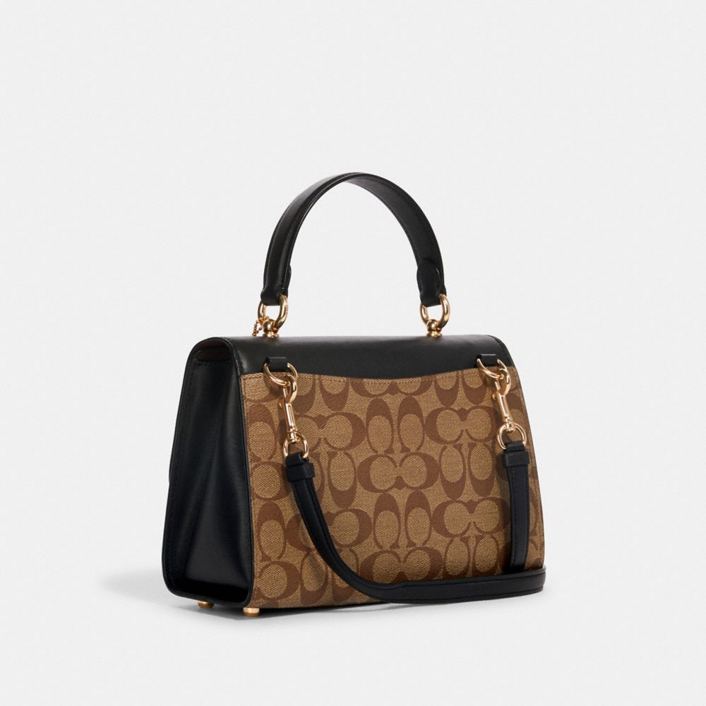 COACH®,Tilly Top Handle Satchel In Signature Canvas,,Angle View