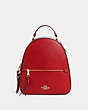 COACH®,JORDYN BACKPACK WITH SIGNATURE CANVAS DETAIL,pvc,Medium,Gold/Brown 1941 Red,Front View