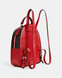 COACH®,JORDYN BACKPACK WITH SIGNATURE CANVAS DETAIL,pvc,Medium,Gold/Brown 1941 Red,Angle View