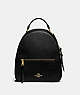 COACH®,JORDYN BACKPACK,Leather,Large,Office,Gold/Black,Front View