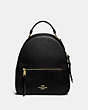 COACH®,JORDYN BACKPACK,Leather,Large,Office,Gold/Black,Front View